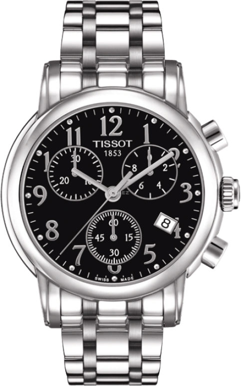 Tissot,T-Classic 35mm,35mm,Stainless Steel,Black,Quartz,Chronograph,Date,T050,T050.217.11.052.00