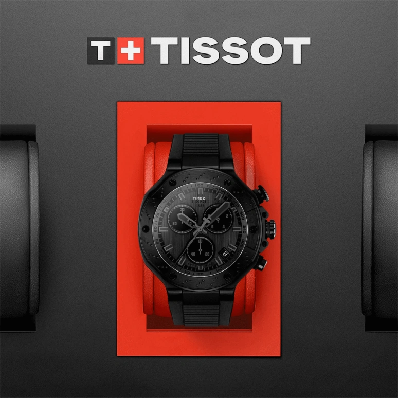 Tissot,T-Race 45mm,45mm,Stainless Steel,Black,Quartz,Chronograph,Day,T141,T141.417.37.061.00
