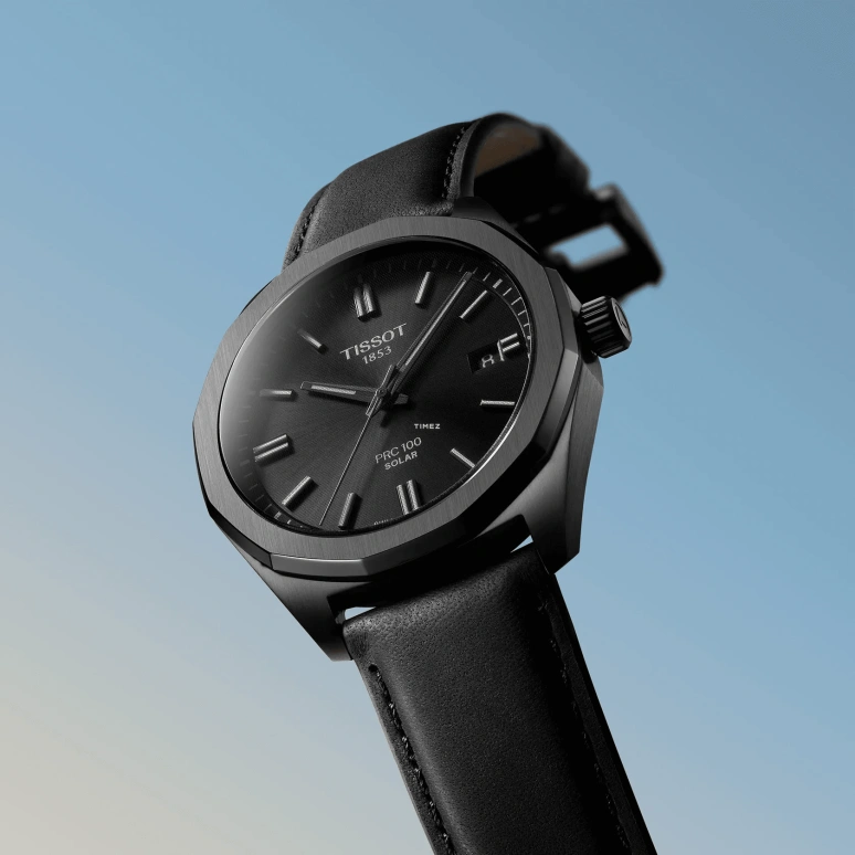 Tissot,PRC 100 39mm,39mm,Stainless Steel,Black,Quartz,Day,Solar Charging,T151,T151.422.36.051.00