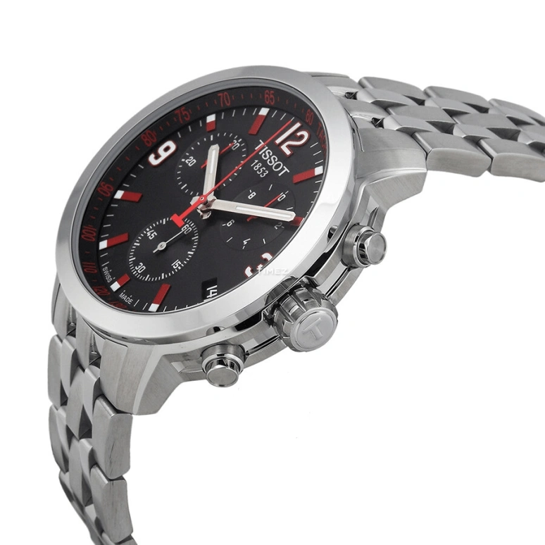 Tissot,PRC 200 42mm,42mm,Stainless Steel,Black,Quartz,Chronograph,Day,T055,T055.417.11.057.01