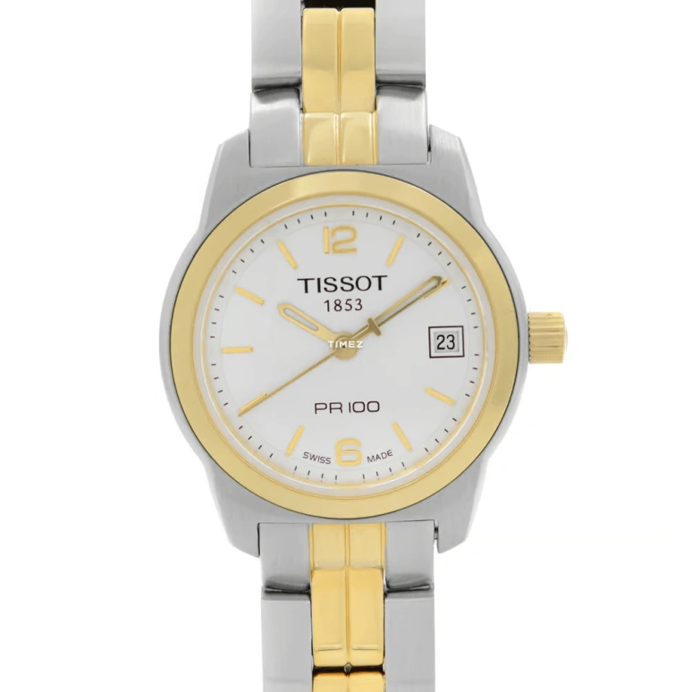 Tissot,PR 100 24.50mm,24.50mm,Bi-color,Silver,Quartz,Day,26280hours,T049,T049.210.22.037.00