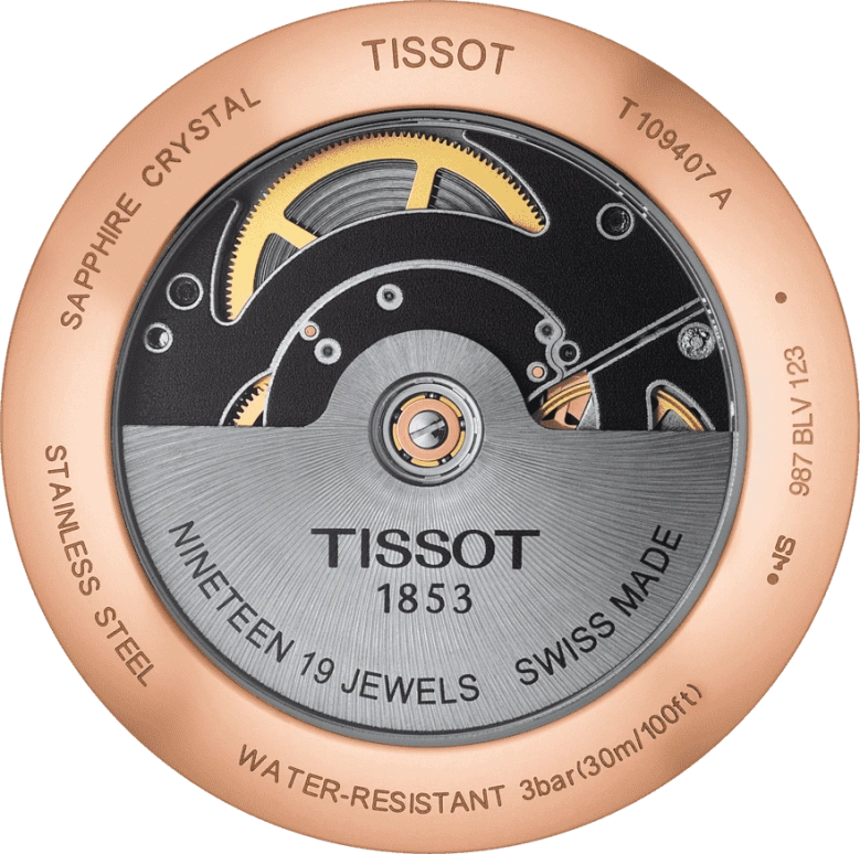 Tissot,Everytime 40mm,40mm,Rose Gold,Stainless Steel,Silver,Automatic,Date,72hours,T109,T109.407.36.031.00