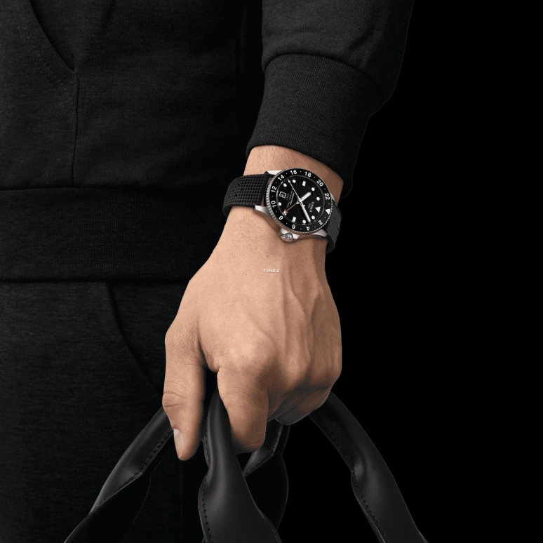Tissot,Seastar 40mm,40mm,Stainless Steel,Black,Quartz,Day,Dule Time,T120,T120.852.17.051.00