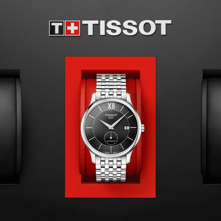 Tissot,Tradition 40mm,40mm,Stainless Steel,Black,Automatic,Chronograph,Date,T063,T063.428.11.058.00