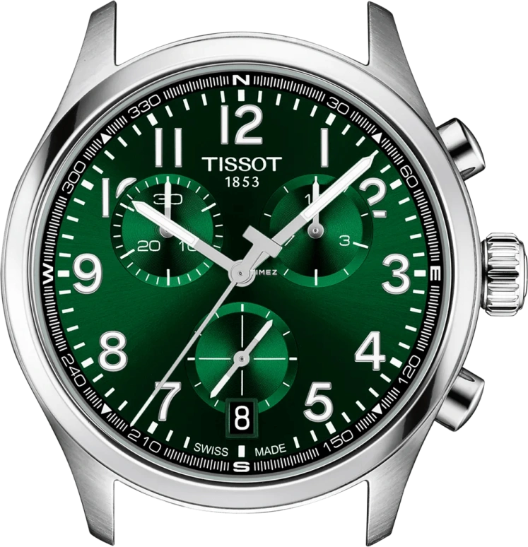 Tissot,Chrono 42mm,42mm,Stainless Steel,Green,Quartz,Chronograph,Day,T116,T116.417.11.092.00