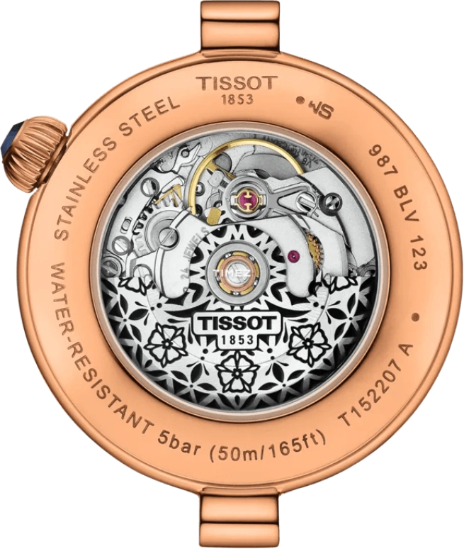 Tissot,Bellissima 28mm,28mm,Stainless Steel,Rose Gold,Automatic,Day,Sapphire,Crystal Glass,T152,T152.207.36.521.00