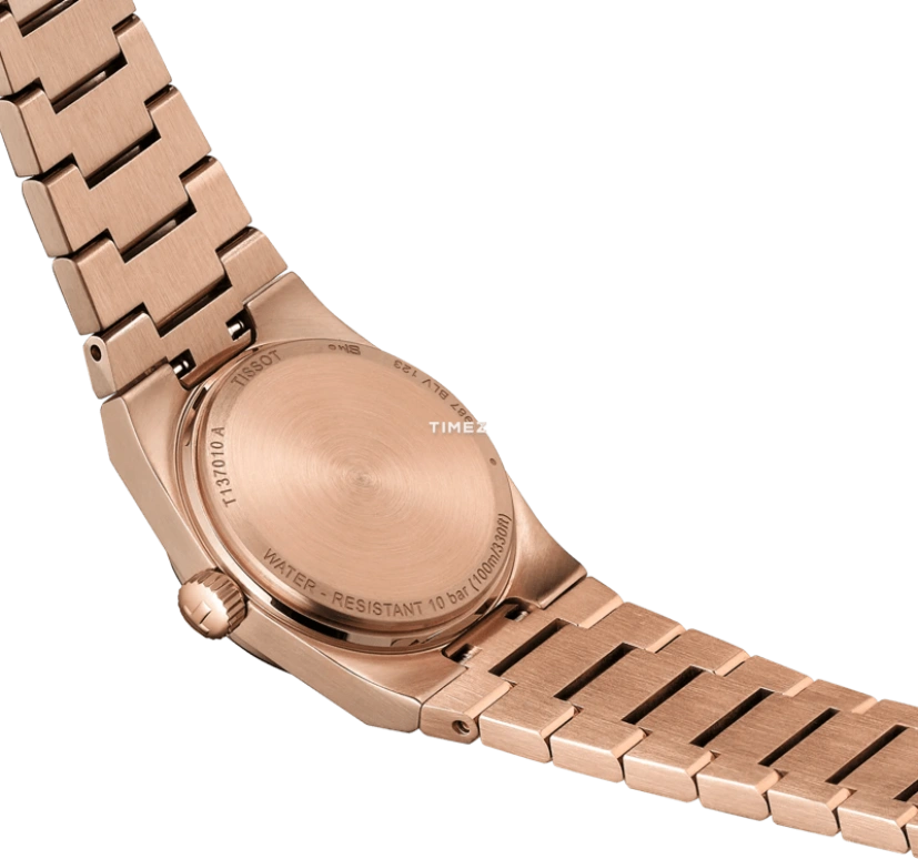 Tissot,PRX 25mm,25mm,Stainless Steel,Rose Gold,Quartz,Sapphire,Glass,Tonneau,T137,T137.010.33.506.00