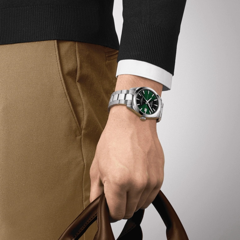 Tissot,Gentleman 40mm,40mm,Stainless Steel,Green,Automatic,Date,80hours,T127,T127.407.11.091.01