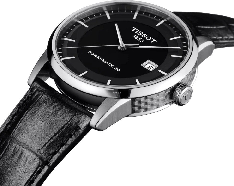 Tissot,Luxury 41mm,41mm,Stainless Steel,Black,Automatic,Day,80hours,T086,T086.407.16.051.00