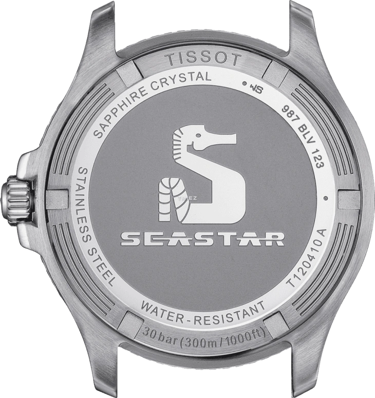Tissot,Seastar 42mm,42mm,Stainless Steel,Black,Quartz,Day,In-house Caliber,T120,T120.410.11.051.00