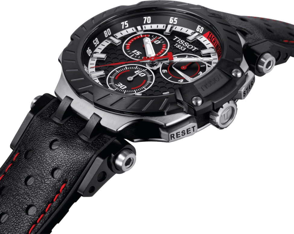 Tissot,T-Race 43mm,43mm,Stainless Steel,Black,Quartz,Chronograph,Day,T115,T115.417.27.051.01