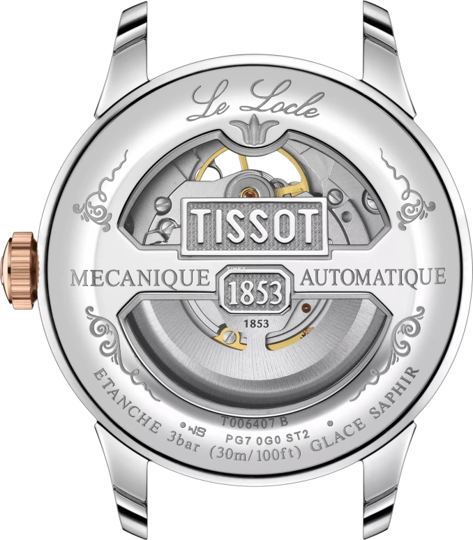 Tissot,Le Locle 39.30mm,39.30mm,Stainless Steel,Silver,Automatic,In-house Caliber,Sapphire,T006,T006.407.22.033.02