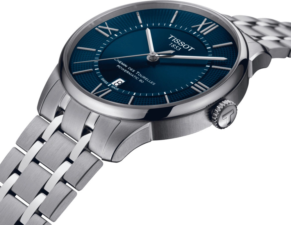 Tissot,Chemin Des Tourelles 42mm,42mm,Stainless Steel,Blue,Automatic,Day,80hours,T099,T099.407.11.048.00