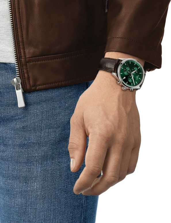 Tissot,XL 45mm,45mm,Stainless Steel,Green,Quartz,Chronograph,Day,T116,T116.617.16.091.00