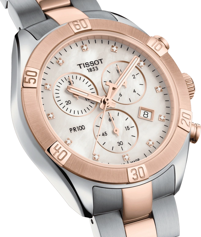 Tissot,PR 100 38mm,38mm,Stainless Steel,White,Quartz,Chronograph,Day,T101,T101.917.22.116.00
