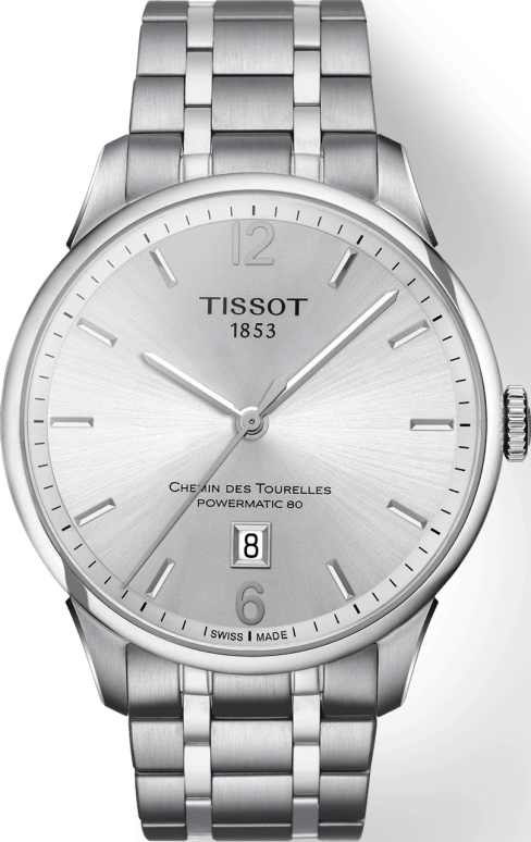 Tissot,Chemin Des Tourelles 42mm,42mm,Stainless Steel,Silver,Automatic,Day,80hours,T099,T099.407.11.037.00