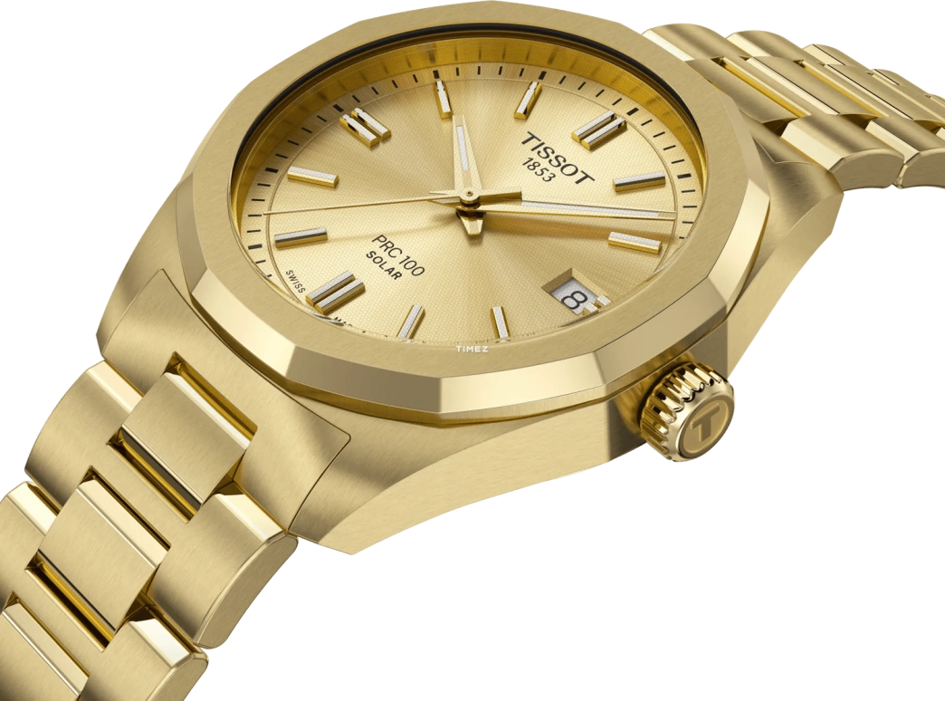 Tissot,PR 100 34mm,34mm,Stainless Steel,Gold,Quartz,Day,Solar Charging,T151,T151.822.33.021.00