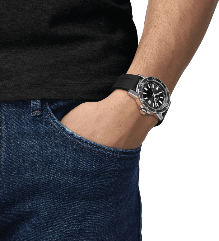 Tissot,Supersport 44mm,44mm,Aluminium,Stainless Steel,Black,Quartz,Day,Sapphire,T125,T125.610.17.051.00