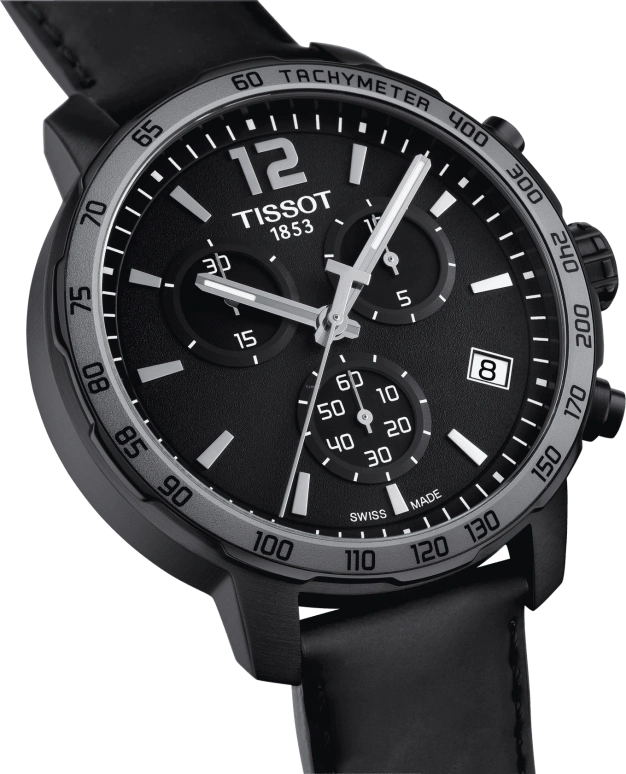 Tissot,Quickster 42mm,42mm,Stainless Steel,Black,Quartz,Chronograph,Date,Rattrapante,T095,T095.417.36.057.02