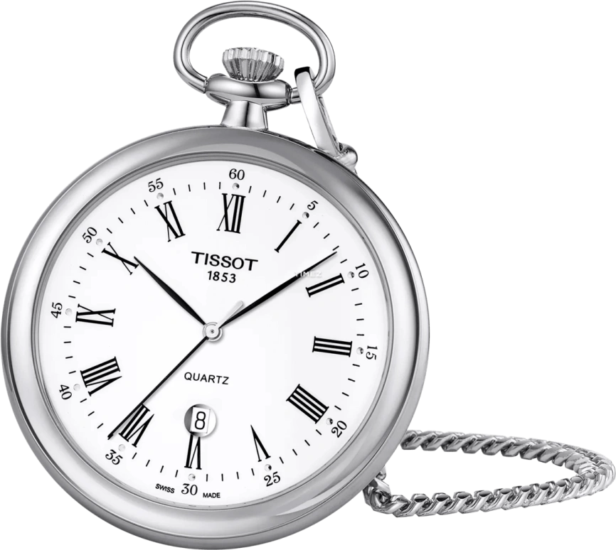 Tissot,T-Pocket 49mm,49mm,Stainless Steel,White,Quartz,Day,Hardlex,T82,T82.6.550.13