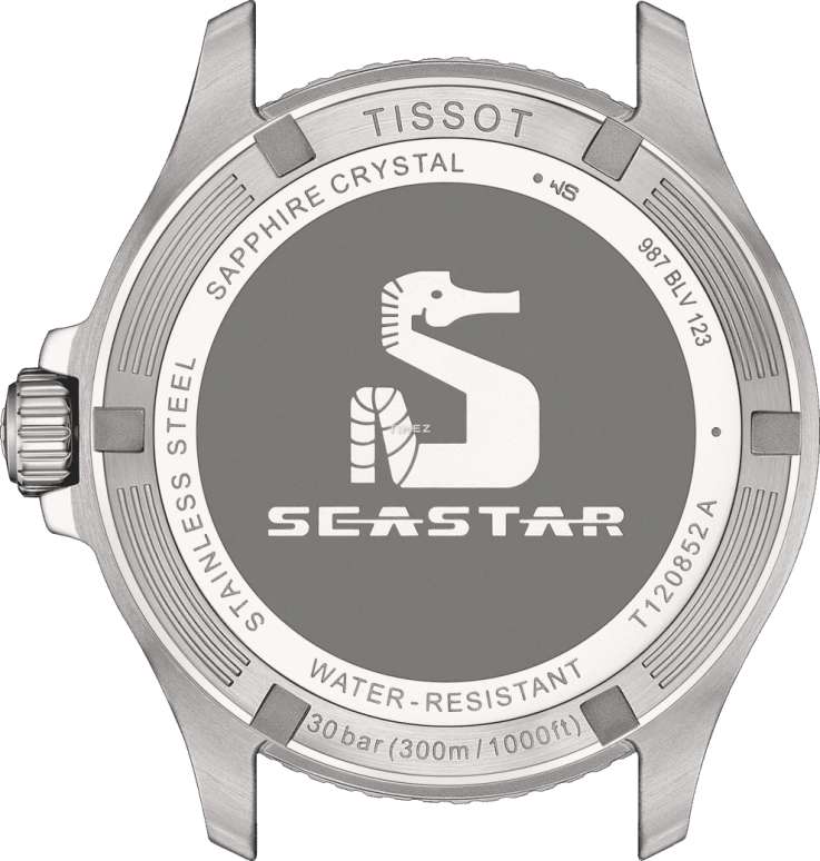 Tissot,Seastar 40mm,40mm,Stainless Steel,Black,Quartz,Day,Dule Time,T120,T120.852.17.051.00