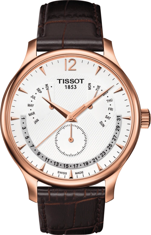 Tissot,Tradition 42mm,42mm,Stainless Steel,Silver,Quartz,Perpetual Calendar,Month,Date,Day,Sapphire,Round,T063,T063.637.36.037.00
