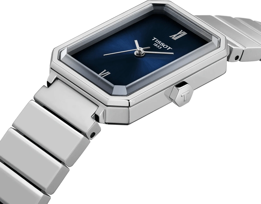 Tissot,Bellissima 30x21.80mm,30x21.80mm,Stainless Steel,Blue,Quartz,Sapphire,Crystal Glass,Rectangular,T160,T160.110.11.043.00
