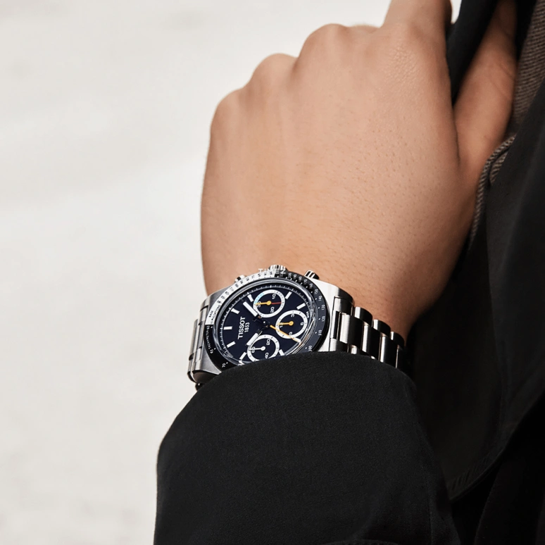 Tissot,PRS 516 41mm,41mm,Stainless Steel,Black,Automatic,Chronograph,42hours,T149,T149.459.21.051.00