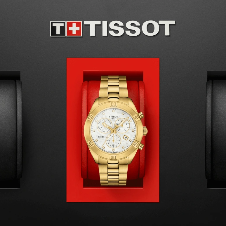 Tissot,PR 100 38mm,38mm,Stainless Steel,White,Quartz,Chronograph,Day,T101,T101.917.33.116.01