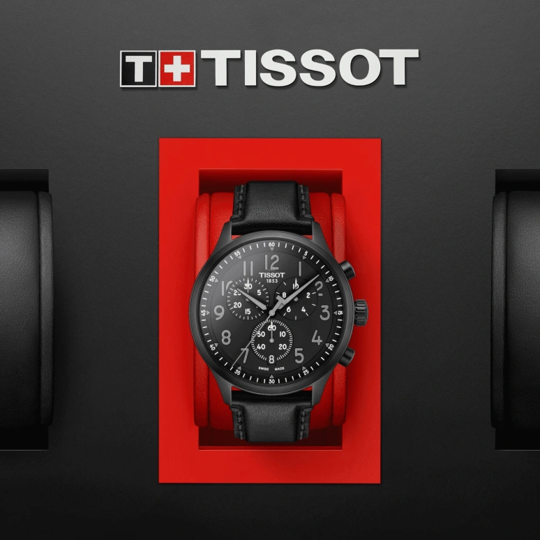 Tissot,XL 45mm,45mm,Stainless Steel,Black,Quartz,Chronograph,Date,Rattrapante,T116,T116.617.36.052.00
