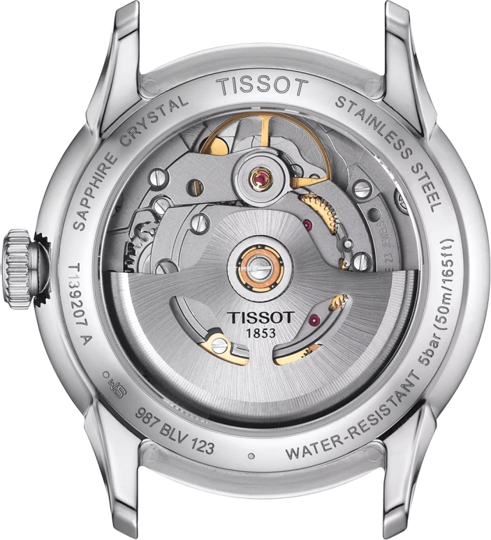 Tissot,Chemin Des Tourelles 34mm,34mm,Stainless Steel,White,Automatic,Day,In-house Caliber,T139,T139.207.16.011.00