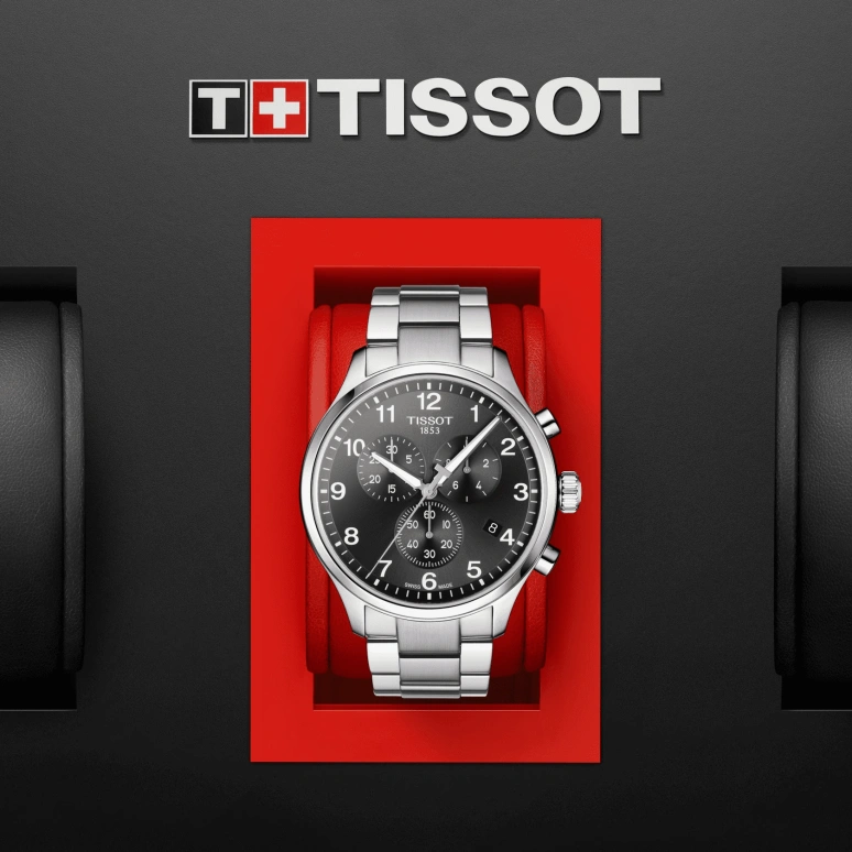 Tissot,XL 45mm,45mm,Stainless Steel,Black,Quartz,Chronograph,Day,T116,T116.617.11.057.01