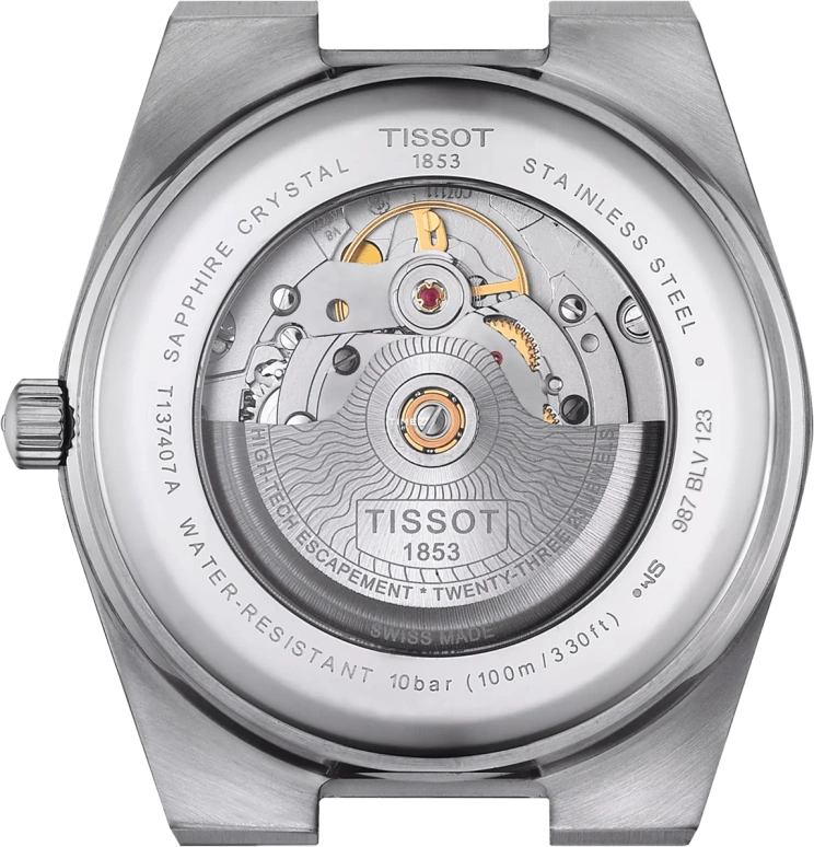 Tissot,PRX 39.50mm,39.50mm,Stainless Steel,Black,Automatic,Day,In-house Caliber,T137,T137.407.17.051.00