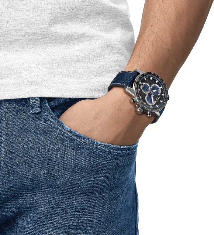 Tissot,T-Sport 45.50mm,45.50mm,Stainless Steel,Black,Blue,Quartz,Chronograph,Day,T125,T125.617.17.051.03