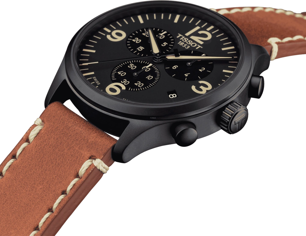 Tissot,XL 45mm,45mm,Stainless Steel,Black,Quartz,Chronograph,Day,T116,T116.617.36.057.00