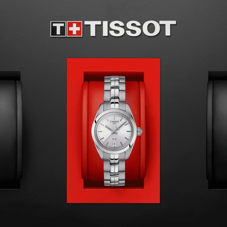 Tissot,PR 100 25mm,25mm,Stainless Steel,Silver,Quartz,Day,26280hours,T101,T101.010.11.031.00
