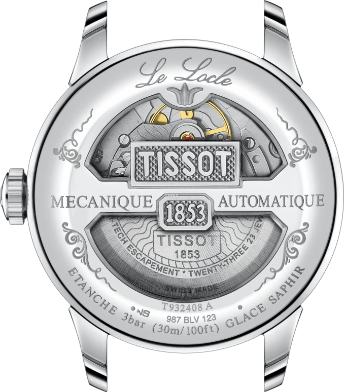 Tissot,Le Locle 39.30mm,39.30mm,Stainless Steel,Rose Gold,Silver,Automatic,Day,80hours,T932,T932.408.41.033.00