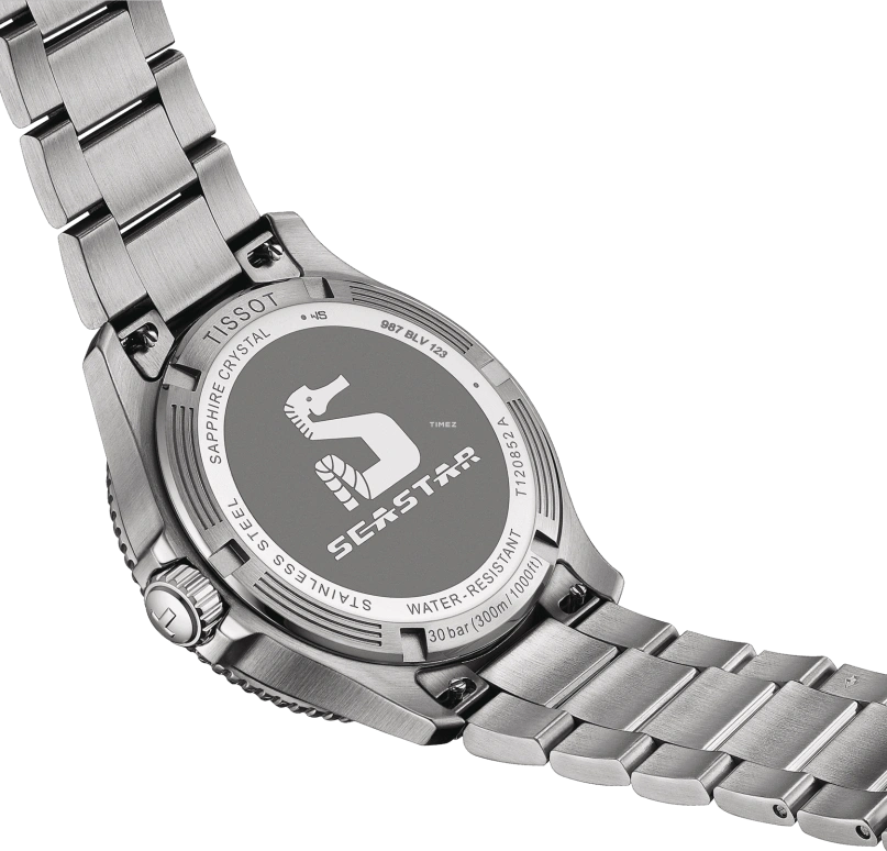 Tissot,Seastar 40mm,40mm,Stainless Steel,Black,Quartz,Day,Dule Time,T120,T120.852.11.051.00