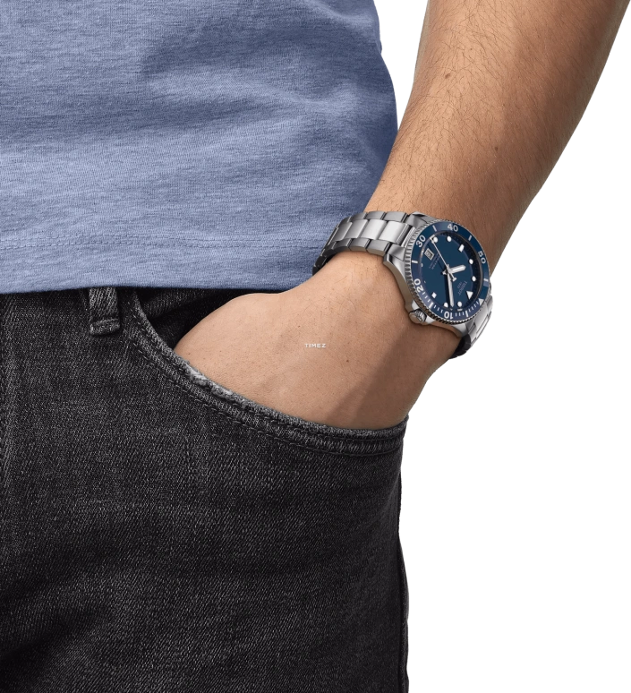 Tissot,Seastar 40mm,40mm,Stainless Steel,Blue,Quartz,Day,26280hours,T120,T120.410.11.041.00