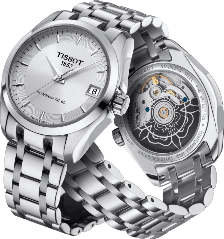 Tissot,Couturier 32mm,32mm,Stainless Steel,Silver,Automatic,Day,80hours,T035,T035.207.11.031.00
