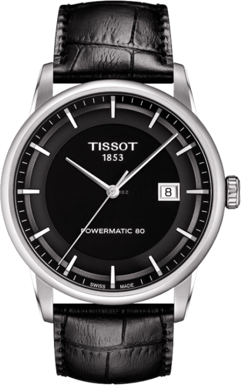 Tissot,Luxury 41mm,41mm,Stainless Steel,Black,Automatic,Day,80hours,T086,T086.407.16.051.00