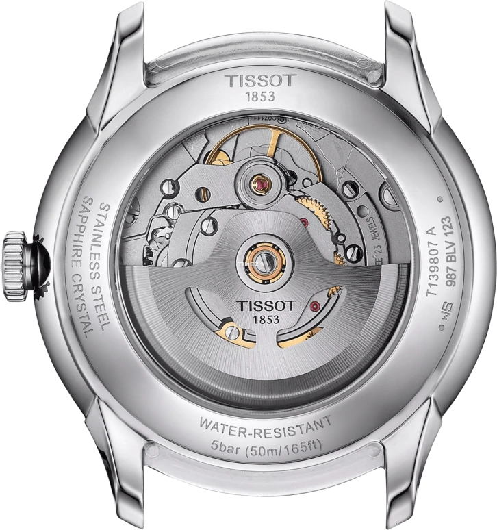 Tissot,Chemin Des Tourelles 39mm,39mm,Stainless Steel,Grey,Automatic,Day,In-house Caliber,T139,T139.807.11.061.00