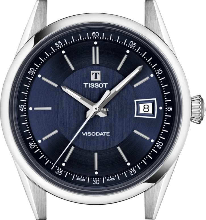 Tissot,Visodate 39mm,39mm,Stainless Steel,Blue,Automatic,Day,In-house Caliber,T157,T157.407.11.041.00