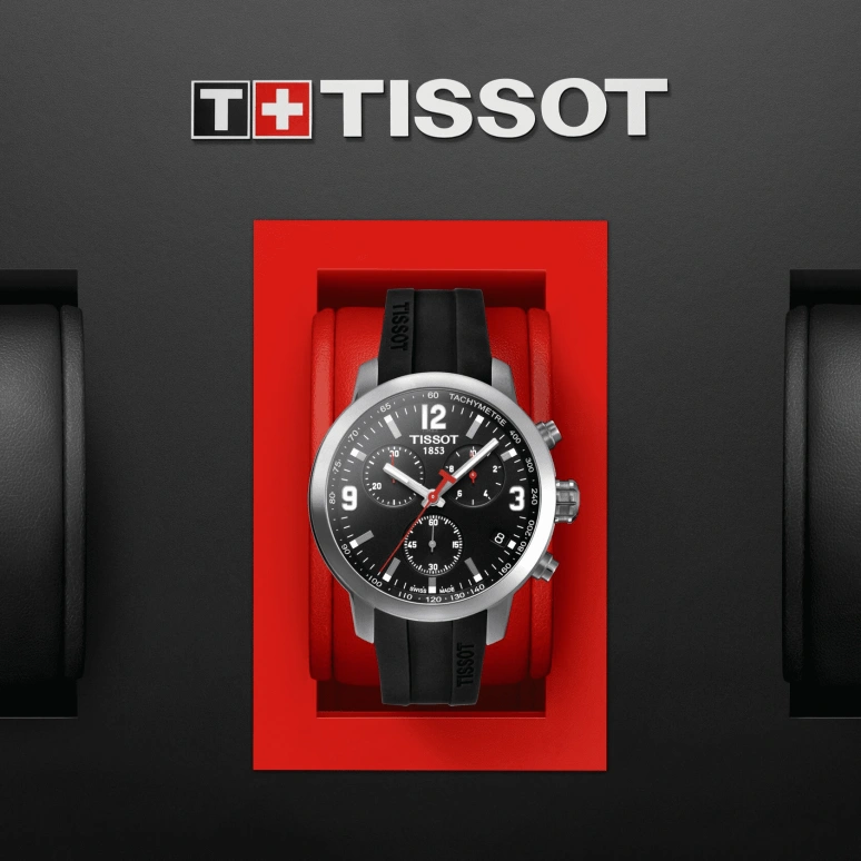 Tissot,PRC 200 42mm,42mm,Stainless Steel,Black,Quartz,Chronograph,Date,Rattrapante,T055,T055.417.17.057.00