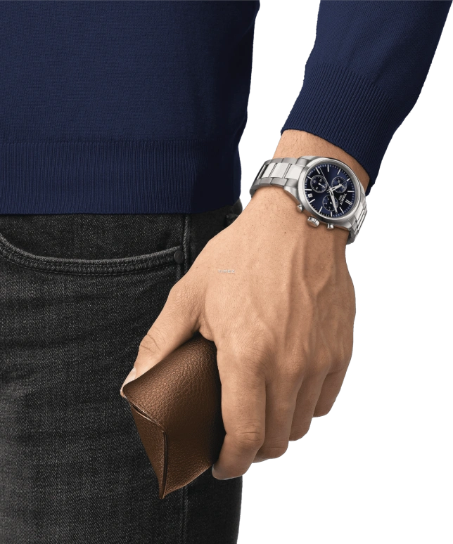 Tissot,PR 100 40mm,40mm,Stainless Steel,Blue,Quartz,Chronograph,Day,T150,T150.417.11.041.00