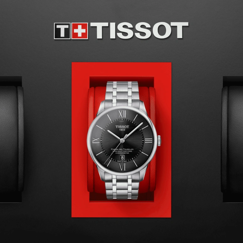 Tissot,Chemin Des Tourelles 42mm,42mm,Stainless Steel,Black,Automatic,Day,80hours,T099,T099.408.11.058.00
