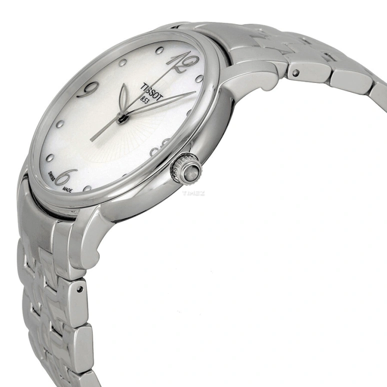 Tissot,T-Lady 38mm,38mm,Stainless Steel,Silver White,Quartz,26280hours,Sapphire,Crystal Glass,T052,T052.210.11.117.00