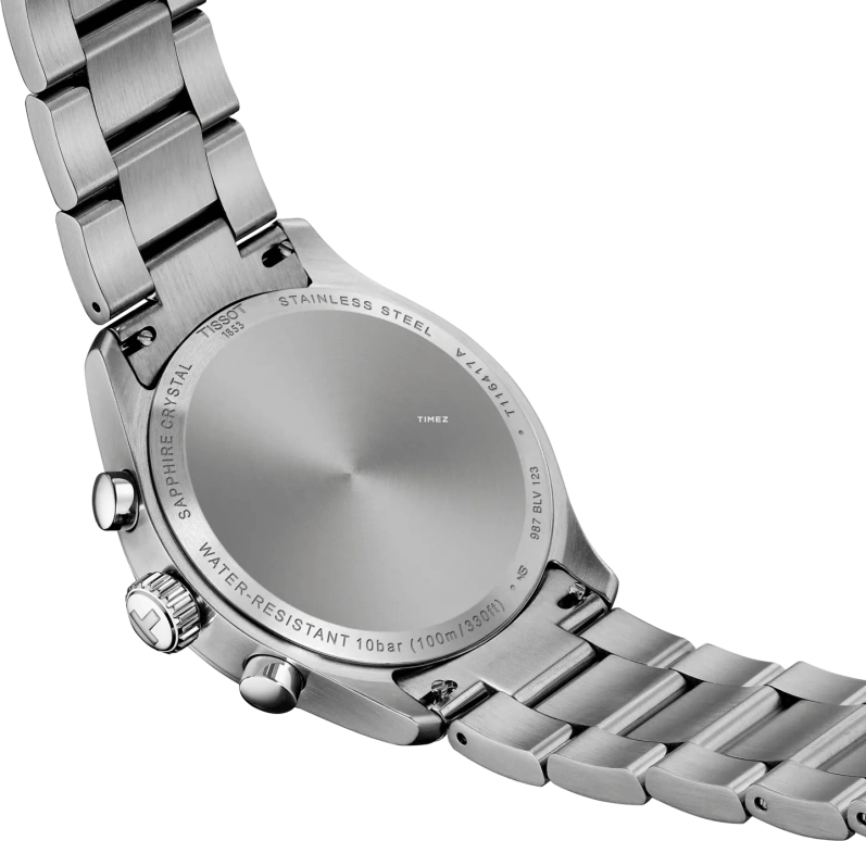 Tissot,Chrono 42mm,42mm,Stainless Steel,Blue,Quartz,Chronograph,Day,T116,T116.417.11.042.00