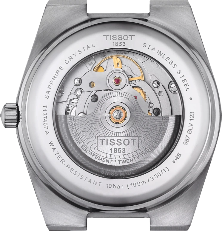 Tissot,PRX 39.50mm,39.50mm,Stainless Steel,Blue,Automatic,Day,In-house Caliber,T137,T137.407.17.041.00