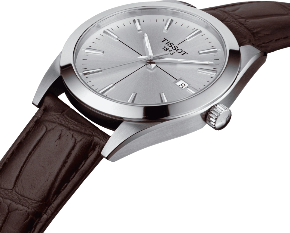 Tissot,Gentleman 40mm,40mm,Stainless Steel,Silver,Quartz,Day,Sapphire,Crystal Glass,T127,T127.410.16.031.01